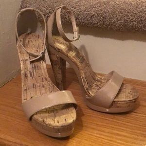 Nude wedge heels